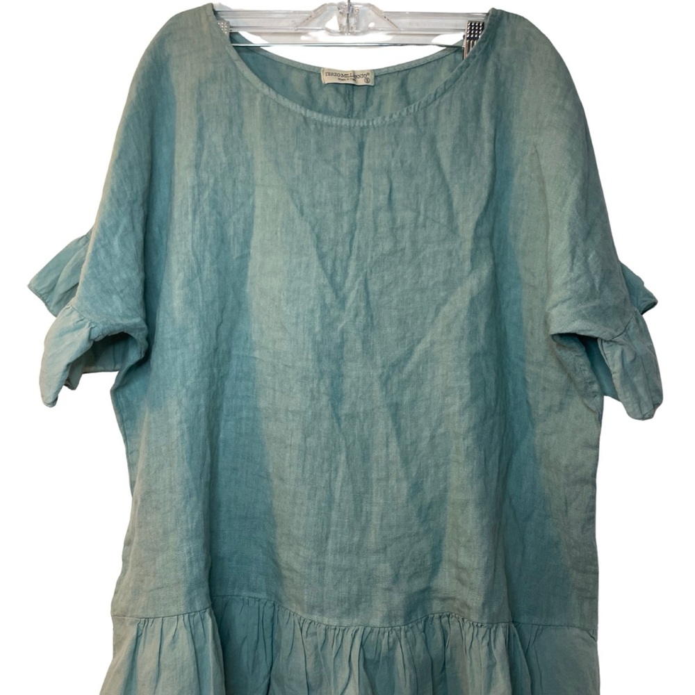 Elegant Teal Linen Blouse